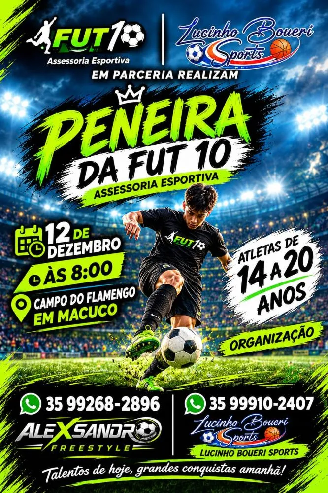 Peneira de futebol abre oportunidade para jovens atletas em Macuco